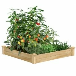 Budget โ Greenes Fence 4 ft. x 4 ft. x 7 in. Original Cedar Raised Garden Bed ๐