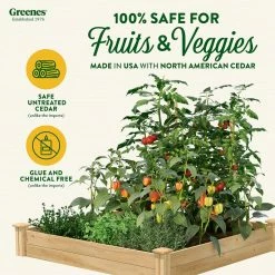 Budget ⌛ Greenes Fence 4 ft. x 4 ft. x 7 in. Original Cedar Raised Garden Bed 🛒 -Miracle-Gro Sales Store natural greenes fence raised planter boxes rc 4c4 c3 1000