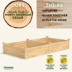 Coupon 🎉 Greenes Fence 4 ft. x 8 ft. x 14 in. Original Cedar Raised Garden Bed 😀 -Miracle-Gro Sales Store natural greenes fence raised planter boxes rc12s28b 1d 1000