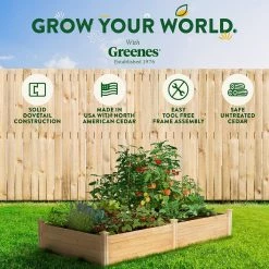 Coupon 🎉 Greenes Fence 4 ft. x 8 ft. x 14 in. Original Cedar Raised Garden Bed 😀 -Miracle-Gro Sales Store natural greenes fence raised planter boxes rc12s28b 76 1000