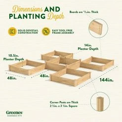 Coupon ๐ Greenes Fence 12 ft. x 12 ft. 80 sq. ft. Original Cedar Raised Garden Bed ๐งจ 14 Coupon ๐ Greenes Fence 12 ft. x 12 ft. 80 sq. ft. Original Cedar Raised Garden Bed ๐งจ -Miracle-Gro Sales Store natural greenes fence raised planter boxes rc12t8s64b fa 1000