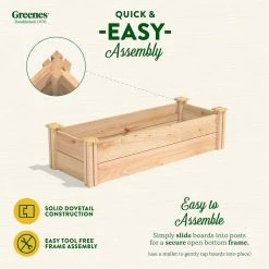 Coupon 🧨 Greenes Fence 16 in. x 4 ft. x 11 in. Premium Cedar Raised Garden Bed 🎁 -Miracle-Gro Sales Store natural greenes fence raised planter boxes rc164812p 4f 1000