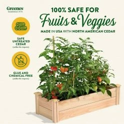 Coupon 🧨 Greenes Fence 16 in. x 4 ft. x 11 in. Premium Cedar Raised Garden Bed 🎁 -Miracle-Gro Sales Store natural greenes fence raised planter boxes rc164812p c3 1000