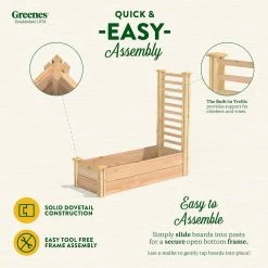 Budget 🔥 Greenes Fence 16 in. x 4 ft. x 11 in. Premium Cedar Raised Garden Bed with Trellis 😉 -Miracle-Gro Sales Store natural greenes fence raised planter boxes rc164812ptre 4f 1000