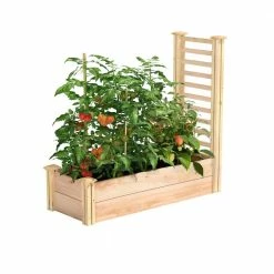 Budget 🔥 Greenes Fence 16 in. x 4 ft. x 11 in. Premium Cedar Raised Garden Bed with Trellis 😉