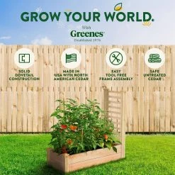 Budget 🔥 Greenes Fence 16 in. x 4 ft. x 11 in. Premium Cedar Raised Garden Bed with Trellis 😉 -Miracle-Gro Sales Store natural greenes fence raised planter boxes rc164812ptre 76 1000