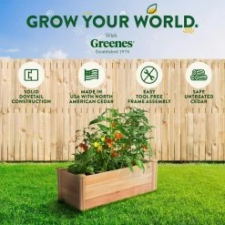 Flash Sale 🛒 Greenes Fence 16 in. x 4 ft. x 16.5 in. Premium Cedar Raised Garden Bed 👏 -Miracle-Gro Sales Store natural greenes fence raised planter boxes rc164818p 76 1000