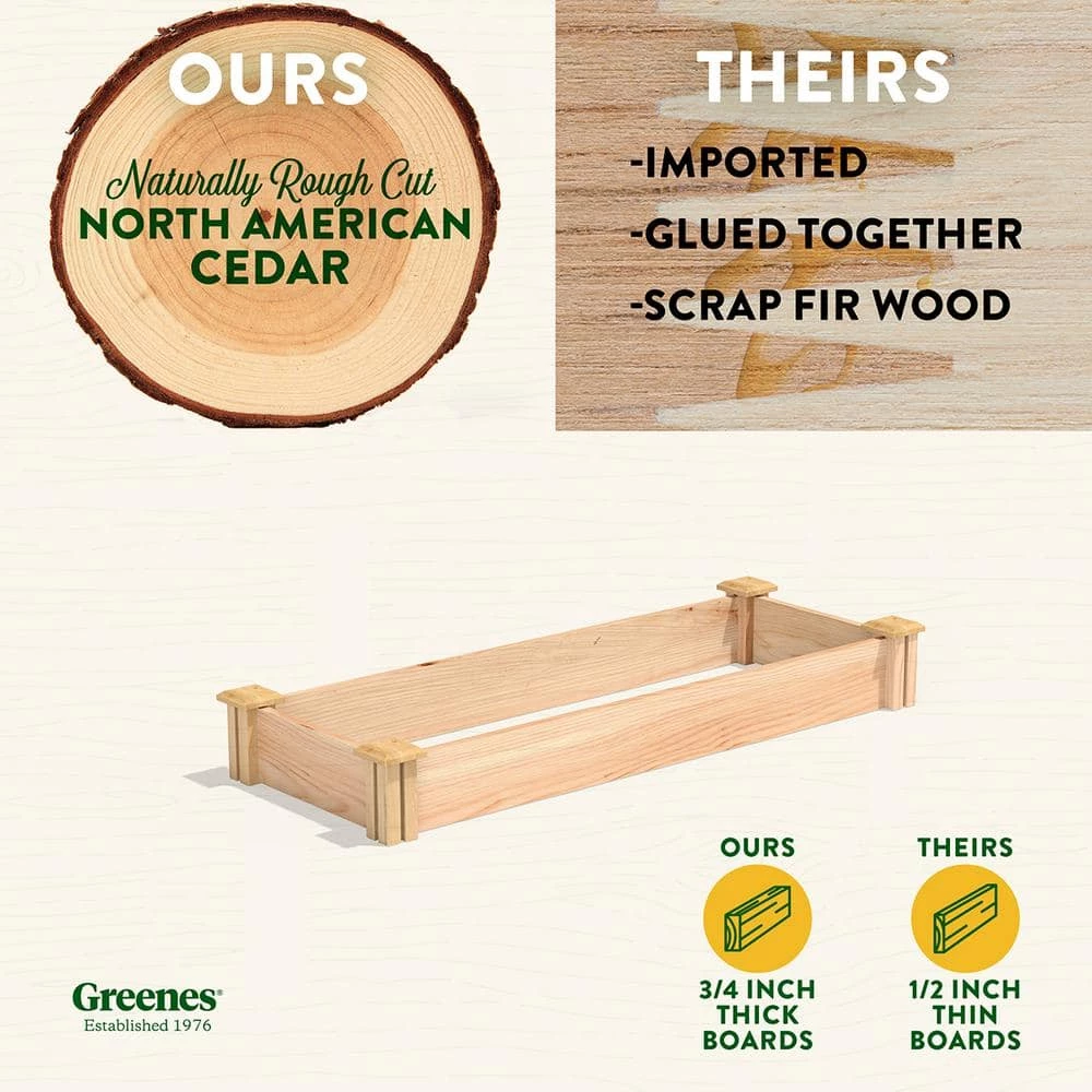 Deals ✨ Greenes Fence 16 in. x 4 ft. x 5.5 in. Premium Cedar Raised Garden Bed ✔️ 2 Deals ✨ Greenes Fence 16 in. x 4 ft. x 5.5 in. Premium Cedar Raised Garden Bed ✔️ - Image 2