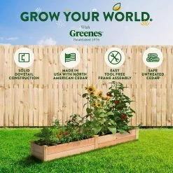 New 🔥 Greenes Fence 16 in. x 8 ft. x 11 in. Premium Cedar Raised Garden Bed 🌟 -Miracle-Gro Sales Store natural greenes fence raised planter boxes rc169612p 76 1000