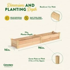 New 🔥 Greenes Fence 16 in. x 8 ft. x 11 in. Premium Cedar Raised Garden Bed 🌟 -Miracle-Gro Sales Store natural greenes fence raised planter boxes rc169612p fa 1000