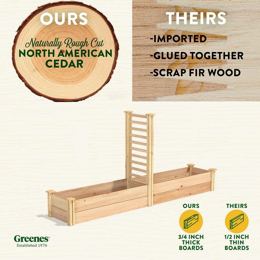 Budget ๐ Greenes Fence 16 in. x 8 ft. X 11 in. Premium Cedar Raised Garden Bed with Trellis โค๏ธ 2 Budget ๐ Greenes Fence 16 in. x 8 ft. X 11 in. Premium Cedar Raised Garden Bed with Trellis โค๏ธ - Image 2