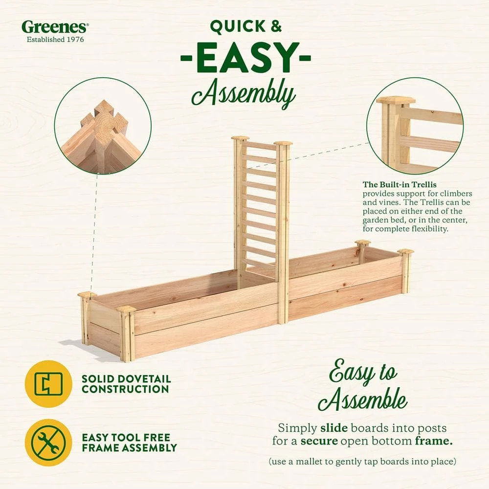 Budget ๐ Greenes Fence 16 in. x 8 ft. X 11 in. Premium Cedar Raised Garden Bed with Trellis โค๏ธ 4 Budget ๐ Greenes Fence 16 in. x 8 ft. X 11 in. Premium Cedar Raised Garden Bed with Trellis โค๏ธ - Image 4