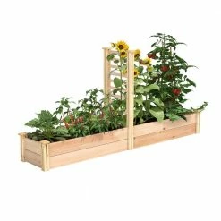 Budget 🔔 Greenes Fence 16 in. x 8 ft. X 11 in. Premium Cedar Raised Garden Bed with Trellis ❤️