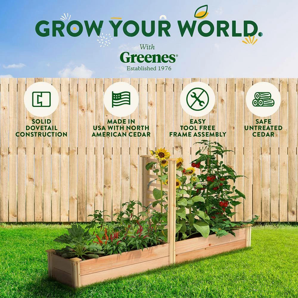 Budget ๐ Greenes Fence 16 in. x 8 ft. X 11 in. Premium Cedar Raised Garden Bed with Trellis โค๏ธ 8 Budget ๐ Greenes Fence 16 in. x 8 ft. X 11 in. Premium Cedar Raised Garden Bed with Trellis โค๏ธ - Image 8