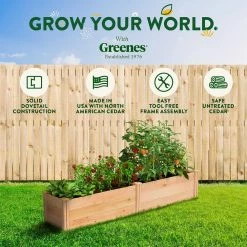 Cheapest 🧨 Greenes Fence 16 in. x 8 ft. x 16.5 in. Premium Cedar Raised Garden Bed 🛒 -Miracle-Gro Sales Store natural greenes fence raised planter boxes rc169618p 76 1000