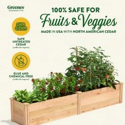Cheapest 🧨 Greenes Fence 16 in. x 8 ft. x 16.5 in. Premium Cedar Raised Garden Bed 🛒 -Miracle-Gro Sales Store natural greenes fence raised planter boxes rc169618p c3 1000