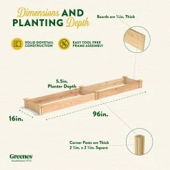 Cheapest 🧨 Greenes Fence 16 in. x 8 ft. x 5.5 in. Premium Cedar Raised Garden Bed ✔️ -Miracle-Gro Sales Store natural greenes fence raised planter boxes rc16966p fa 1000