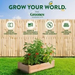 Top 10 ✨ Greenes Fence 2 ft. x 4 ft. x 11 in. Premium Cedar Raised Garden Bed 🥰 -Miracle-Gro Sales Store natural greenes fence raised planter boxes rc244812p 76 1000