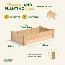 Top 10 ✨ Greenes Fence 2 ft. x 4 ft. x 11 in. Premium Cedar Raised Garden Bed 🥰 -Miracle-Gro Sales Store natural greenes fence raised planter boxes rc244812p fa 1000