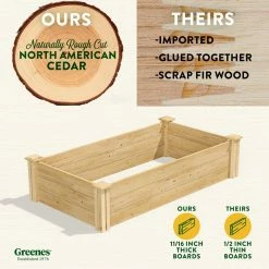 Cheap 🧨 Greenes Fence 2 ft. x 4 ft. x 10.5 in. Original Cedar Raised Garden Bed 👍 -Miracle-Gro Sales Store natural greenes fence raised planter boxes rc24484t 1d 1000