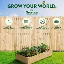 Cheap 🧨 Greenes Fence 2 ft. x 4 ft. x 10.5 in. Original Cedar Raised Garden Bed 👍 -Miracle-Gro Sales Store natural greenes fence raised planter boxes rc24484t 76 1000