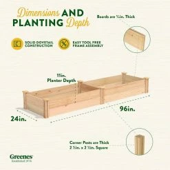 Brand new ⭐ Greenes Fence 2 ft. x 8 ft. x 11 in. Premium Cedar Raised Garden Bed 🧨 -Miracle-Gro Sales Store natural greenes fence raised planter boxes rc249612p fa 1000