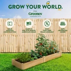 Outlet ✔️ Greenes Fence 2 ft. x 8 ft. x 10.5 in. Original Cedar Raised Garden Bed 🎁 -Miracle-Gro Sales Store natural greenes fence raised planter boxes rc24966t 76 1000