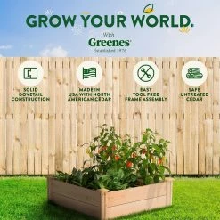 Deals 🤩 Greenes Fence 3 ft. x 3 ft. x 11 in. Premium Cedar Raised Garden Bed 🌟 -Miracle-Gro Sales Store natural greenes fence raised planter boxes rc363612p 76 1000
