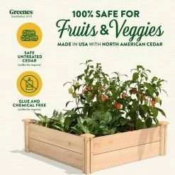 Deals 🤩 Greenes Fence 3 ft. x 3 ft. x 11 in. Premium Cedar Raised Garden Bed 🌟 -Miracle-Gro Sales Store natural greenes fence raised planter boxes rc363612p c3 1000