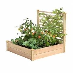 Best reviews of ๐ Greenes Fence 4 ft. x 4 ft. X 11 in. Premium Cedar Raised Garden Bed with Trellis โค๏ธ