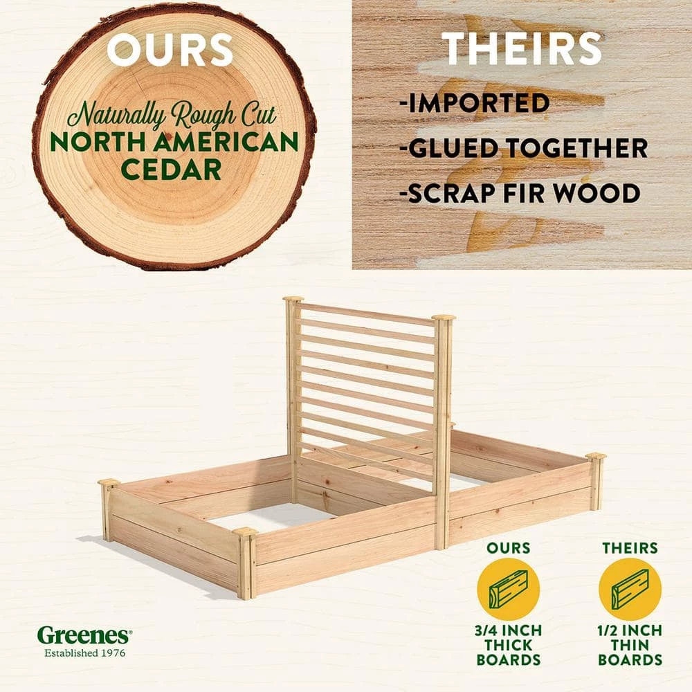 Best Pirce ✔️ Greenes Fence 4 ft. x 8 ft. X 11 in. Premium Cedar Raised Garden Bed with Trellis ⌛ 2 Best Pirce ✔️ Greenes Fence 4 ft. x 8 ft. X 11 in. Premium Cedar Raised Garden Bed with Trellis ⌛ - Image 2