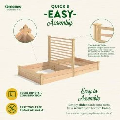 Best Pirce ✔️ Greenes Fence 4 ft. x 8 ft. X 11 in. Premium Cedar Raised Garden Bed with Trellis ⌛ 11 Best Pirce ✔️ Greenes Fence 4 ft. x 8 ft. X 11 in. Premium Cedar Raised Garden Bed with Trellis ⌛ -Miracle-Gro Sales Store natural greenes fence raised planter boxes rc489612ptre 4f 1000