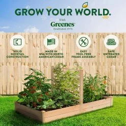 Best Pirce ✔️ Greenes Fence 4 ft. x 8 ft. X 11 in. Premium Cedar Raised Garden Bed with Trellis ⌛ 15 Best Pirce ✔️ Greenes Fence 4 ft. x 8 ft. X 11 in. Premium Cedar Raised Garden Bed with Trellis ⌛ -Miracle-Gro Sales Store natural greenes fence raised planter boxes rc489612ptre 76 1000