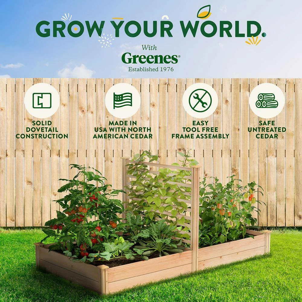 Best Pirce ✔️ Greenes Fence 4 ft. x 8 ft. X 11 in. Premium Cedar Raised Garden Bed with Trellis ⌛ 8 Best Pirce ✔️ Greenes Fence 4 ft. x 8 ft. X 11 in. Premium Cedar Raised Garden Bed with Trellis ⌛ - Image 8