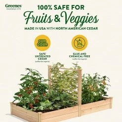 Best Pirce ✔️ Greenes Fence 4 ft. x 8 ft. X 11 in. Premium Cedar Raised Garden Bed with Trellis ⌛ 10 Best Pirce ✔️ Greenes Fence 4 ft. x 8 ft. X 11 in. Premium Cedar Raised Garden Bed with Trellis ⌛ -Miracle-Gro Sales Store natural greenes fence raised planter boxes rc489612ptre c3 1000