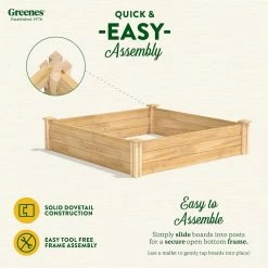 Promo ⌛ Greenes Fence 4 ft. x 4 ft. x 10.5 in. Original Cedar Raised Garden Bed 😀 -Miracle-Gro Sales Store natural greenes fence raised planter boxes rc4t12b 4f 1000
