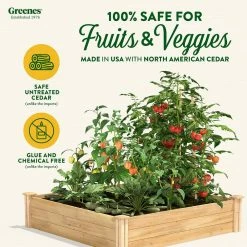 Promo ⌛ Greenes Fence 4 ft. x 4 ft. x 10.5 in. Original Cedar Raised Garden Bed 😀 -Miracle-Gro Sales Store natural greenes fence raised planter boxes rc4t12b c3 1000