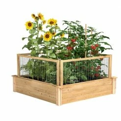 Cheapest ๐ Greenes Fence 4 ft. x 4 ft. x 10.5 in. Original Cedar Raised Garden Bed with CritterGuard Fence System ๐ฅ
