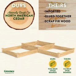 Cheapest 🔔 Greenes Fence 4 ft. x 12 ft. Two Tiers Original Cedar Raised Garden Bed ⌛ -Miracle-Gro Sales Store natural greenes fence raised planter boxes rc4t4s24b 1d 1000
