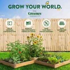 Cheapest 🔔 Greenes Fence 4 ft. x 12 ft. Two Tiers Original Cedar Raised Garden Bed ⌛ -Miracle-Gro Sales Store natural greenes fence raised planter boxes rc4t4s24b 76 1000