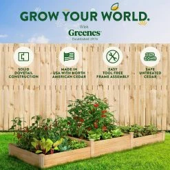 Best Sale 😍 Greenes Fence 4 ft. x 12 ft. Tall Tiers Original Cedar Raised Garden Bed 😉 -Miracle-Gro Sales Store natural greenes fence raised planter boxes rc4t8s34b 76 1000
