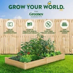 Best reviews of ⌛ Greenes Fence 4 ft. x 8 ft. x 10.5 in. Original Cedar Raised Garden Bed 🌟 -Miracle-Gro Sales Store natural greenes fence raised planter boxes rc6t21b 76 1000