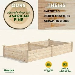 Deals 😉 Greenes Fence 4 ft. x 8 ft. x 14 in. Original Pine Raised Garden Bed ✨ -Miracle-Gro Sales Store natural greenes fence raised planter boxes rcp12s28b 1d 1000