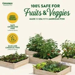 Best deal ❤️ Greenes Fence 12 ft. x 12 ft. 80 sq. ft. Original Pine Raised Garden Bed 🛒 -Miracle-Gro Sales Store natural greenes fence raised planter boxes rcp12t8s64b c3 1000