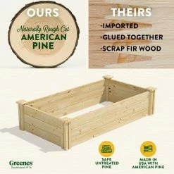 Hot Sale 💯 Greenes Fence 2 ft. x 4 ft. x 10.5 in. Original Pine Raised Garden Bed 💯 -Miracle-Gro Sales Store natural greenes fence raised planter boxes rcp24484t 1d 1000