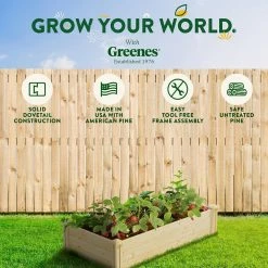 Hot Sale 💯 Greenes Fence 2 ft. x 4 ft. x 10.5 in. Original Pine Raised Garden Bed 💯 -Miracle-Gro Sales Store natural greenes fence raised planter boxes rcp24484t 76 1000