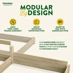 Outlet ⭐ Greenes Fence 2 ft. x 8 ft. x 10.5 in. Original Pine Raised Garden Bed 🌟 -Miracle-Gro Sales Store natural greenes fence raised planter boxes rcp24966t 44 1000