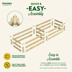 Outlet ⭐ Greenes Fence 2 ft. x 8 ft. x 10.5 in. Original Pine Raised Garden Bed 🌟 -Miracle-Gro Sales Store natural greenes fence raised planter boxes rcp24966t 4f 1000