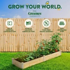 Outlet ⭐ Greenes Fence 2 ft. x 8 ft. x 10.5 in. Original Pine Raised Garden Bed 🌟 -Miracle-Gro Sales Store natural greenes fence raised planter boxes rcp24966t 76 1000