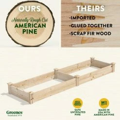 Promo 💯 Greenes Fence 2 ft. x 8 ft. x 7 in. Original Pine Raised Garden Bed 🌟 -Miracle-Gro Sales Store natural greenes fence raised planter boxes rcp24967 1d 1000